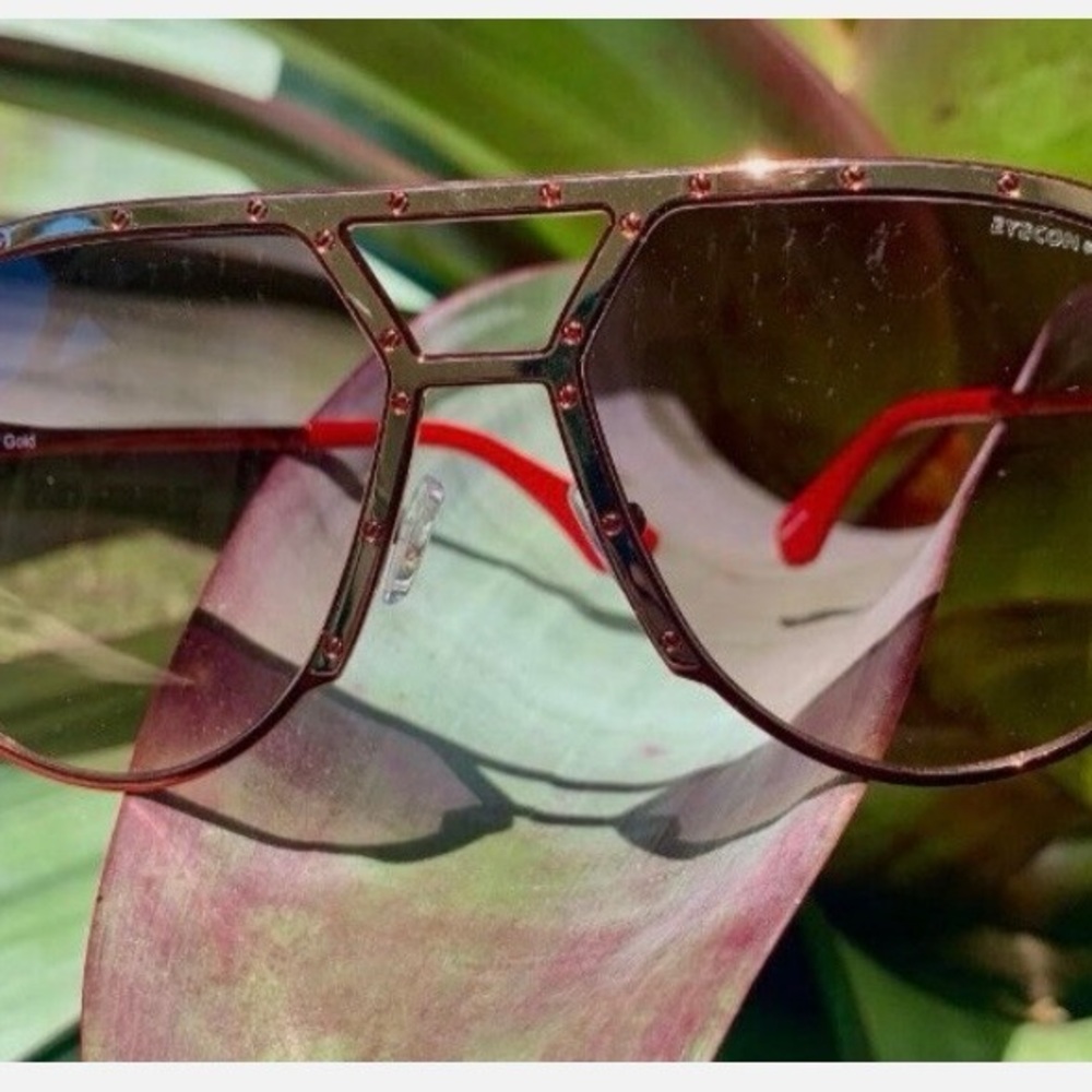 Eyecon 87 Red & Gold Aviator Sunglasses Alpina Style - Picture 6 of 9